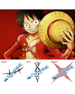 One Piece Monkey D. Luffy Scars 3D2Y Cosplay Tattoo Stickers