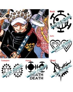 One Piece Trafalgar Law 2 Years Later Cosplay Temporary Tattoo Stickers