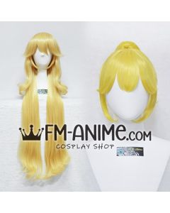 Su Ma-o Princess Peach and Bowsette Gold Long Hair Clip-on Ponytail Cosplay Wig