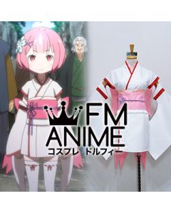 Re:ZERO -Starting Life in Another World- Ram Kid Pink Kimono Cosplay Costume