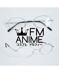 Gold / Silver Ellipse Frame Clear Lens Glasses Cosplay Accessories Props