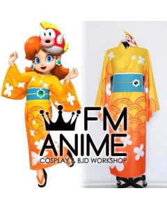 Super Mario Princess Daisy Kimono Yukata Cosplay Costume