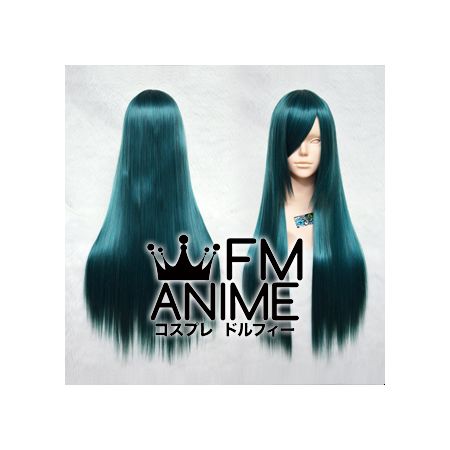 80cm Medium Length Straight Mixed Sea Green Cosplay Wig