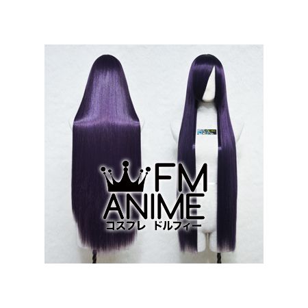 100cm Medium Length Straight Purple Mixed Black Cosplay Wig