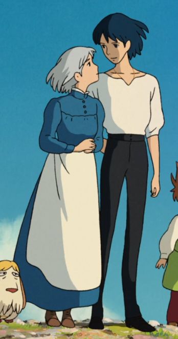 Howl's Moving Castle Sophie Blue Dress Cosplay Costume.