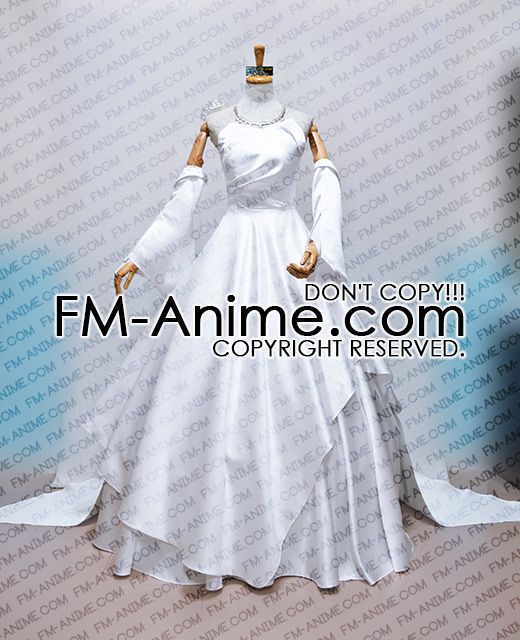 Final Fantasy XV Lunafreya Nox Fleuret White Wedding Dress Anime Cosplay Costume 
