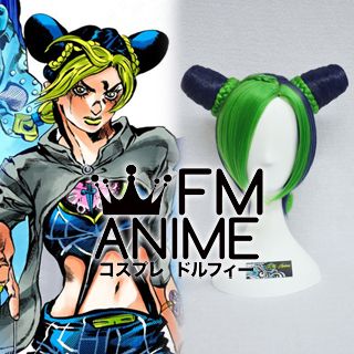 The Wonderful Adventure of JoJo Jolyne Kujo Cosplay Show Wig Japanese Anime Wig-Green&Blue 