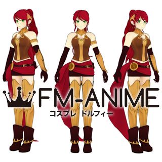 Amine COSPLAY RWBY Pyrrha Nikos Cosplay Costume Full Sets Dress Leather Outfits 