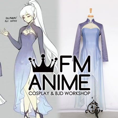 New Anime RWBY IV Weiss Schnee Cosplay Costume Women's Dress Coat Full Sets 