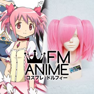 kurz Cosplay Lolita Perücke Wig Anime PL-006 Magica Madoka rosa pink 3-tlg 