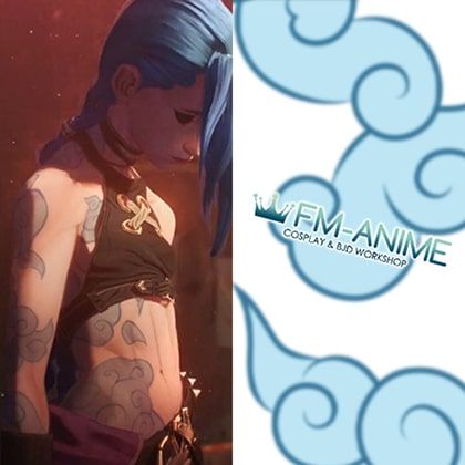 Arcane: League of Legends Jinx Cosplay Temporary Tattoo Stickers