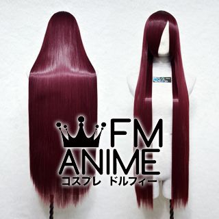 100cm Medium Length Straight Wine Red Cosplay Wig