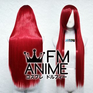 80cm Medium Length Straight Dark Red Cosplay Wig