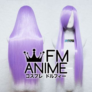 80cm Medium Length Straight Light Purple Cosplay Wig