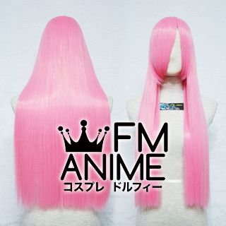 80cm Medium Length Straight Pink Cosplay Wig