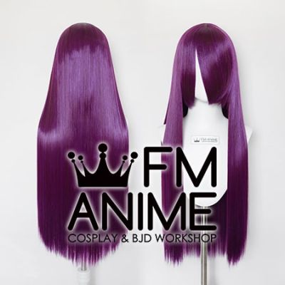 80cm Medium Length Straight Pinkish Purple Cosplay Wig