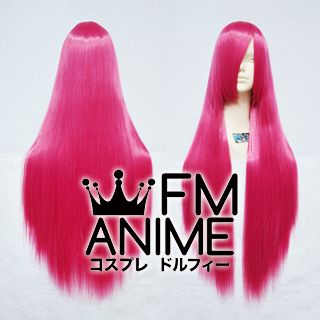 80cm Medium Length Straight Rosy Pink Cosplay Wig