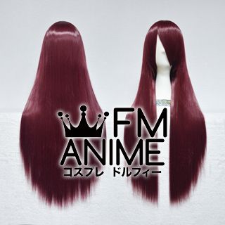 80cm Medium Length Straight Wine Red Cosplay Wig