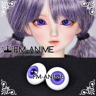 16mm Purple Spiral & Dark Blue Shiny Pupil BJD Dolls Glass Eyes Eyeballs Accessories