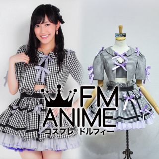 AKB48 Everyday, Katyusha (Everyday, カチューシャ) Purple Black & White Square Cosplay Costume