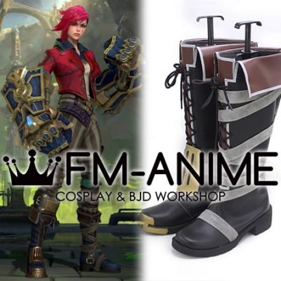 Arcane: League of Legends VI Black Version Cosplay Shoes Boots