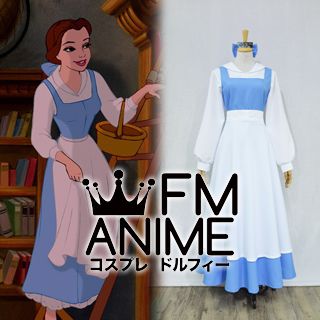 Beauty and the Beast (Disney) Belle Peasant Blue Dress Cosplay Costume