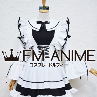 Black & White Lolita Maid Dress Cosplay Costume