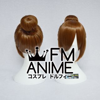Short with Spiral Bun Style Brown Cosplay Wig