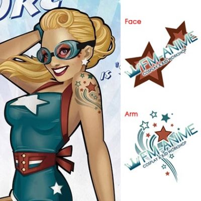 DC Collectibles DC Comics Bombshells: Stargirl Estatua Cosplay Temporary Tattoo Stickers