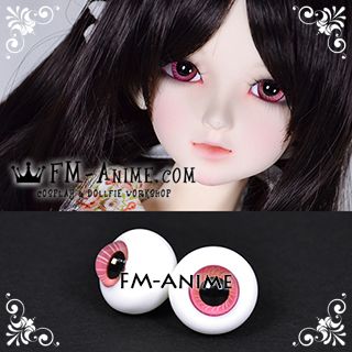 16mm Strawberry Pink Orange Spiral & Black Pupil BJD Dolls Glass Eyes Eyeballs Accessories