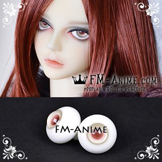 14mm Ivory Color & Brown Red Pupil BJD Dolls Glass Eyes Eyeballs Accessories