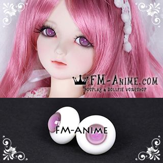16mm Light Purple & Lavender Pink Pupil BJD Dolls Glass Eyes Eyeballs Accessories