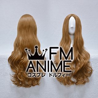 Bang Central Parting Style 80cm Medium Length Wavy Golden Brown Cosplay Wig