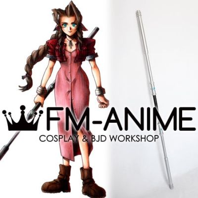 Final Fantasy VII 7 Aerith Gainsborough Silver Guard Stick Staff Cosplay Prop Accessory