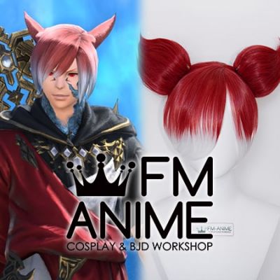 Final Fantasy XIV G'raha Tia Crystal Exarch Cosplay Wig with Ears