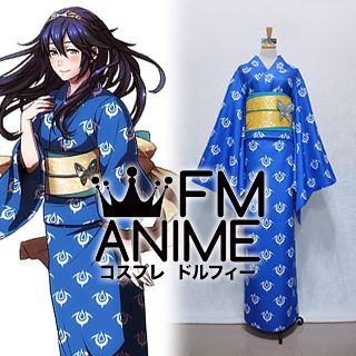 Fire Emblem Awakening Lucina DLC Blue Kimono Cosplay Costume