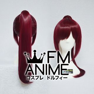 Medium Straight Ponytail Style Clips on Mixed Wine Red Cosplay Wig (60cm)