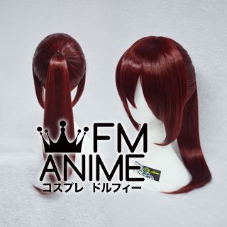 Medium Straight Ponytail Style Mixed Dark Red Cosplay Wig (60cm)