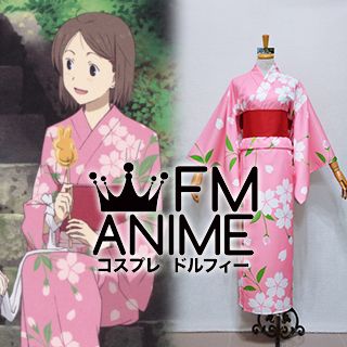 Hotarubi no Mori e Hotaru Takegawa Pink Kimono Cosplay Costume