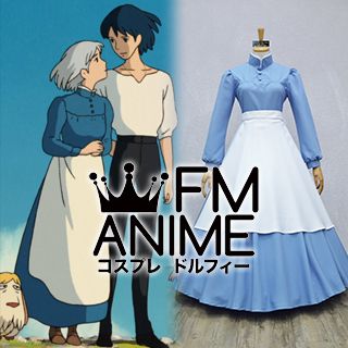 Howl's Moving Castle Sophie Blue Dress Cosplay Costume