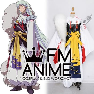 Inuyasha Sesshomaru Kimono Cosplay Costume Fluffy Tail Armour Porps