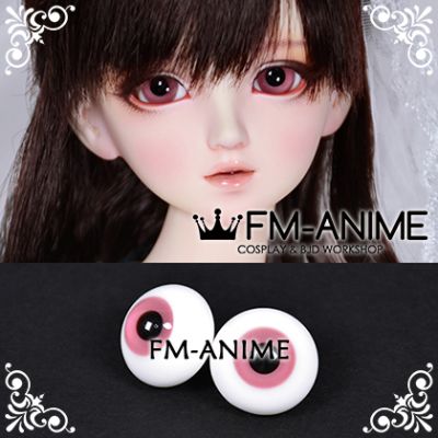 16mm Pale Red Violet & Black Pupil BJD Dolls Glass Eyes Eyeballs Accessories