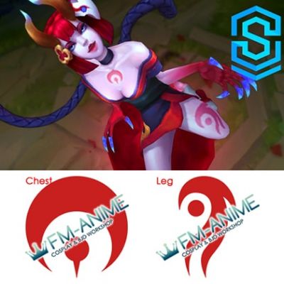 League of Legends Evelynn Blood Moon Skin Cosplay Temporary Tattoo Stickers
