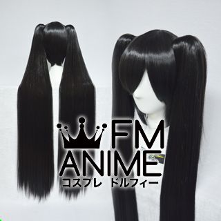 Long Length Clips on Straight Black Cosplay Wig