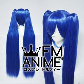 Long Length Clips on Straight Mixed Dark Blue Cosplay Wig