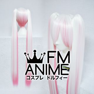 Long Length Clips on Straight White & Pink Cosplay Wig
