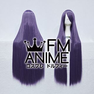 100cm Medium Length Straight Mixed Dark Purple Cosplay Wig
