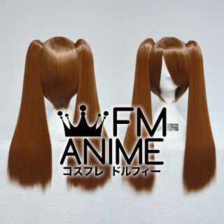 Medium Length Clips on Straight Brown Cosplay Wig