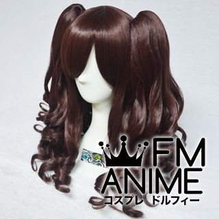 Medium Length Wavy Hair & Medium Length Clips on Mixed Chocolate Reddish Brown Cosplay Wig