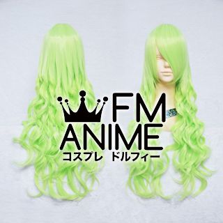 Medium Length Wavy Hami Melon Green Cosplay Wig